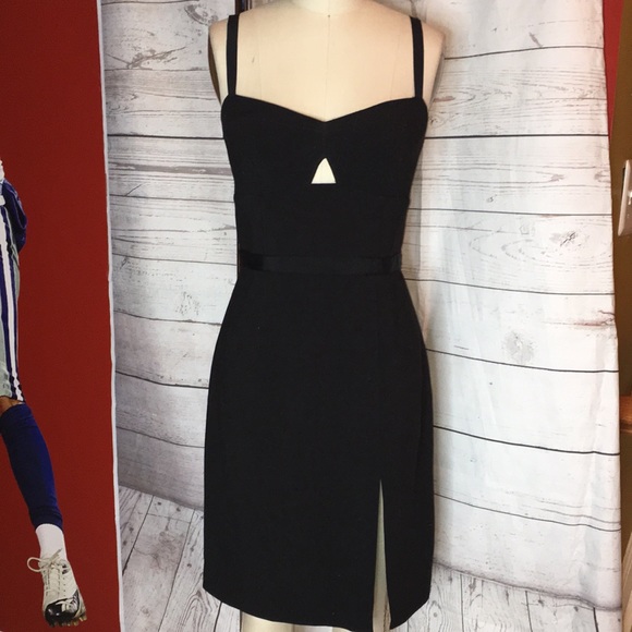 CLUB MONACO SEXY CRISS CROSS BACK BACK BLACK PENCIL SHEATH DRESS - Picture 2 of 9